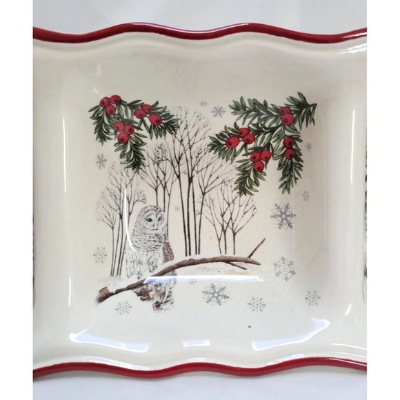 Better Homes and Gardens Heritage Winter Forest Ceramic 3 Section Serving Dish - Picture 3 of 11